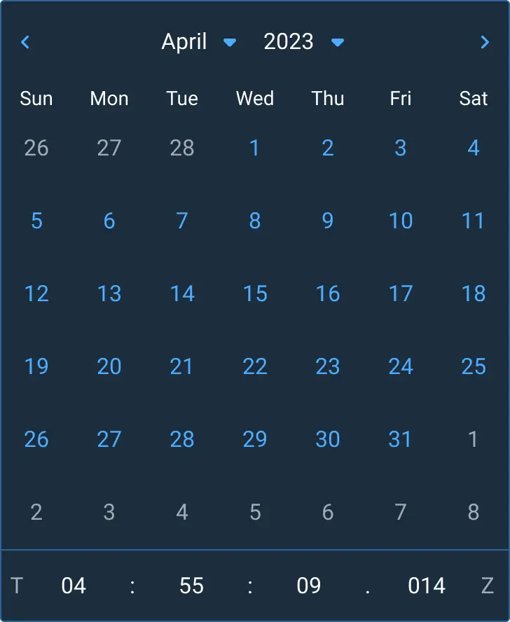 Do: Populate time picker with coherent numbers that fit within the container.
